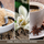 Qiri Yankee Candle Signature Vanilla Bean Espresso, 567g, aromë vanilje dhe kafe, i bardhë