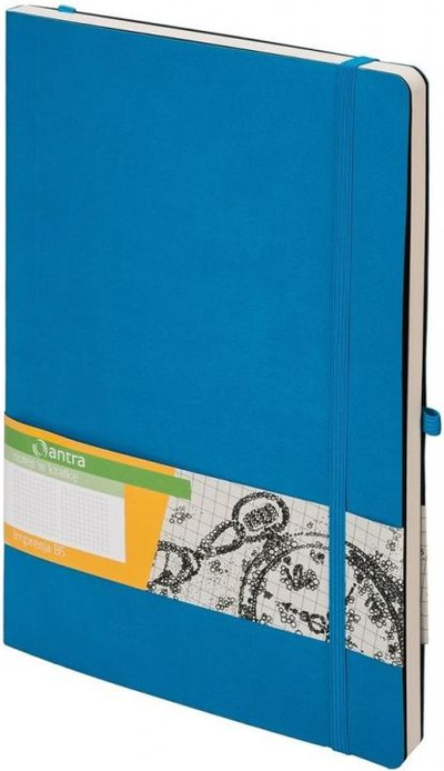 Тетратка Antra Notebook B5 Impresja, 192 страници, со квадрати, светло сина