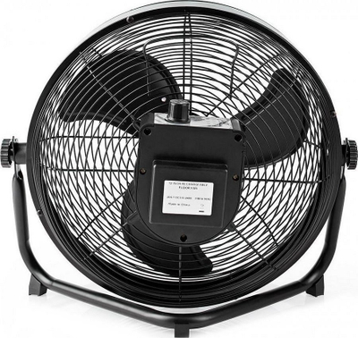 Ventilator dyshemeje Nedis FNFL20CBK30, metal, me kënd që e lëviz vetë, i zi
