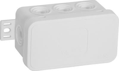 Kuti sipërfaqësore CLICK, IP54, 8 dalje, 80x45x41mm, e bardhë