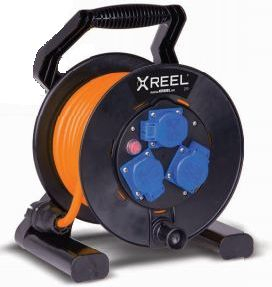 Tambur kablli zgjatues Xreel 40m H05RR-F 3x1.5, 4xGS, portokalli