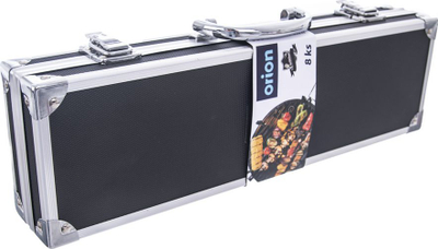 Set veglash për barbecue Orion, 8 pjesë, çelik inox, me çantë alumini