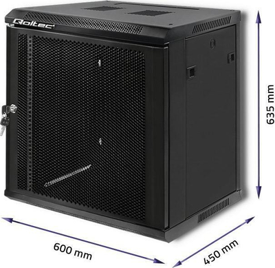 Kabinet rrjeti Qoltec Wall Cabinet 19", 12U, gri