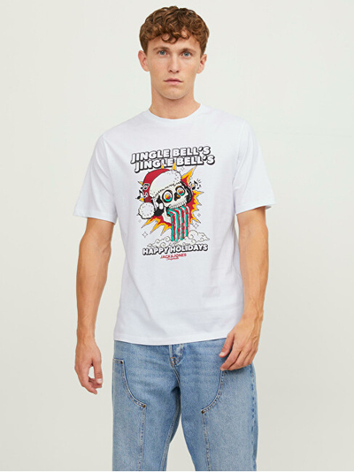 Maicë Jack&Jones JORCHRISTMAS Standard Fit 12246599 Bright White
