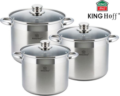 Set tenxhere KingHoff KH-4309, 6 copë, 7L 5L 4L, inoks