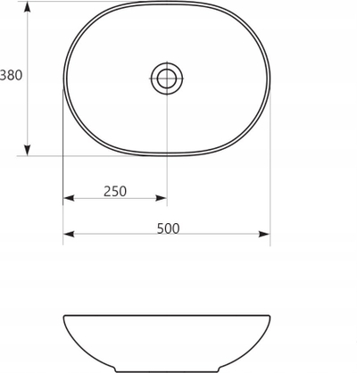 Lavaman mbi banak SAVIO BOX K711-003, 50 cm, oval, i bardhë