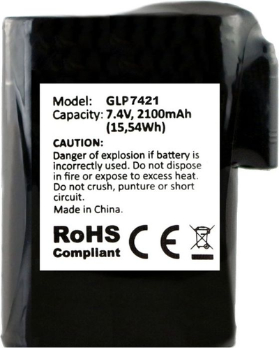 Батерија за ракавици и капа со греење Glovii GLP7421, 2100mAh, Li Poly, црна