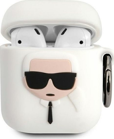 Mbrojtëse Karl Lagerfeld për AirPods 1/2, e bardhë