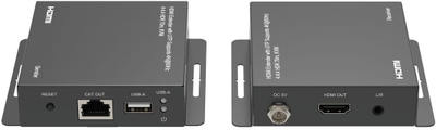 Extender HDMI Microconnect 4K 60Hz për distancë të gjatë, i zi