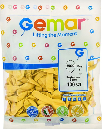 Balona Gemar Yellow, 5", set 100 copë, të verdha