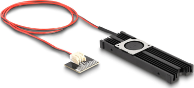 Ладилник за SSD DeLOCK Heat Sink, за M.2 2280, со вентилатор, црн