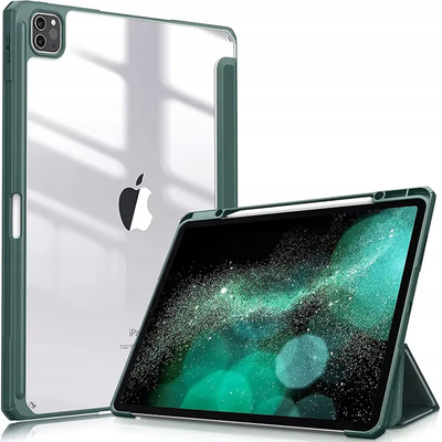 Këllëf Hard Crystal për iPad Pro 11 Gen 5 2024, me gjum e zgjim automatik, jeshil