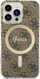 Сет аксесоари Guess GUBPP1, заштитна маска MagSafe за iPhone 13 Pro Max, безжичен полнач, златна боја
