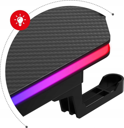 Tavolinë gaming Huzaro Hero 3.3 RGB, LED RGB, me mbajtëse aksesorësh, e zezë
