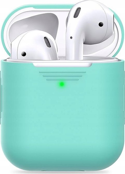 Mbrojtëse KeyBudz PodSkinz Keychain 2G për AirPods 1 e 2, Diamond Blue, e fortë dhe rezistente