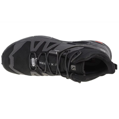 Планинарски чевли Salomon X Ultra 4 Mid Wide GTX M, за мажи, црно сиви