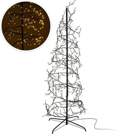 Pemë dekorative LED Nampook Boom Spiral, 360 LED, dritë e ngrohtë, e zezë