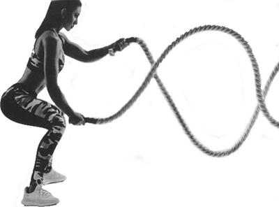 Litar stërvitje XQ Max Battle Rope, 9m, 25mm, i zi