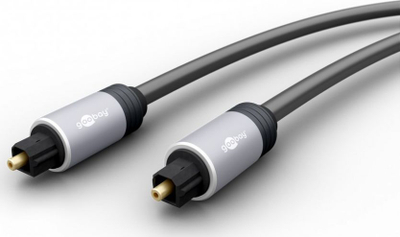 Kabllo optike audio Goobay Plus Toslink, 3m, me adapter, e zezë