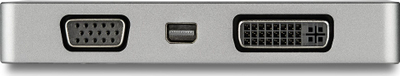 Adapter video USB C StarTech 4 në 1, HDMI mDP VGA DVI, 4K, gri metalik