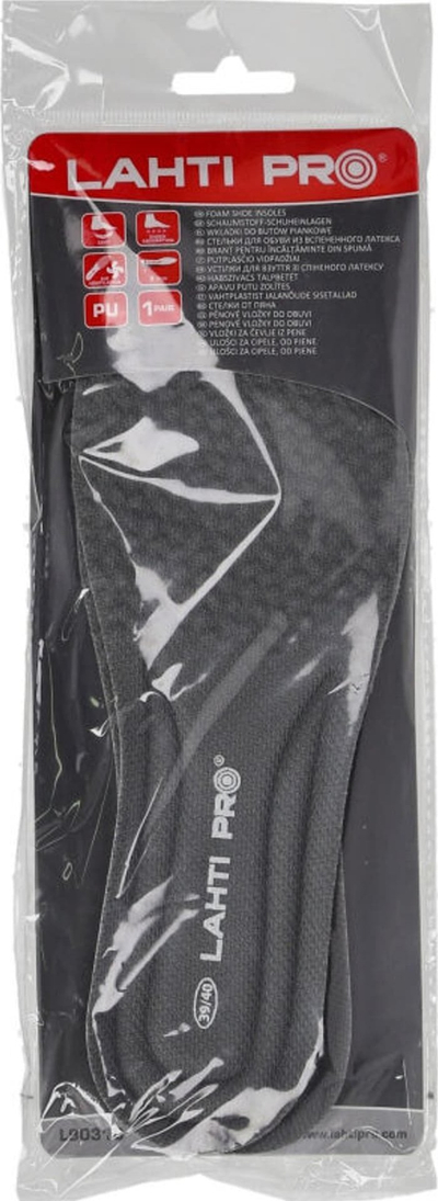 Sholla këpucësh Lahti Pro Foam, madhësia 41/42, shkumë PU, gri