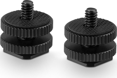 Adapter cold shoe SmallRig 1631, set 2 copë, fije 3/8" në 1/4", i zi