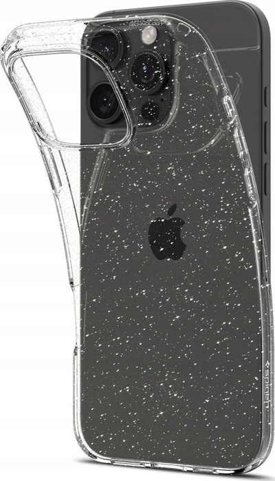 Kapak telefoni Spigen Liquid Crystal Glitter për iPhone 16 Pro, Crystal Quartz, transparent