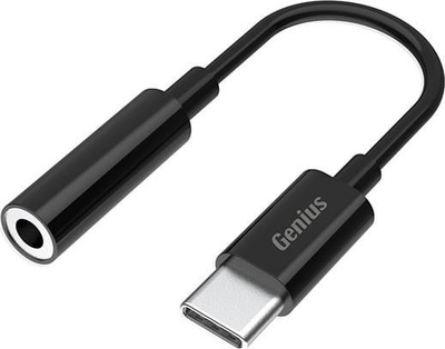 Adapter audio Genius ACC-C100, USB-C në 3.5mm, stereo, i zi