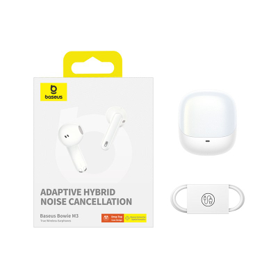 Безжични слушалки Baseus Bowie M3, True Wireless, ANC, бели