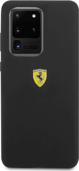 Këllëf silikon për telefon Ferrari FESSIHCS69BK, për Samsung Galaxy S20 Ultra, i zi