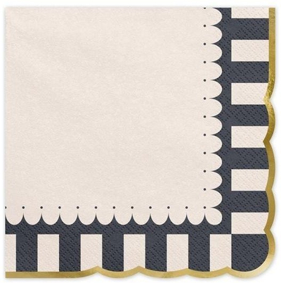Servieta Vintage Stripes, 33 x 33 cm, 2 shtresa, 12 copë, me detaje të arta