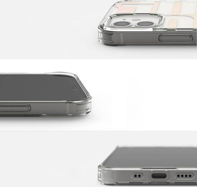 Kopertinë Ringke Fusion për iPhone 12 Mini, xhel TPU, rozë me jeshile transparente