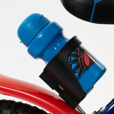 Bicikletë për kalamaj Toimsa Spiderman, 16", me rrota ndihmëse, blu e kuqe
