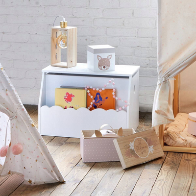 Рафт-кутија за играчки Atmosphera for Kids, MDF и дрво PINE, бела