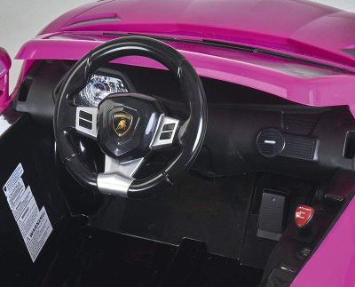 Makinë elektrike për kalamaj Feber Lamborghini Aventador, 6V, me telekomandë, rozë