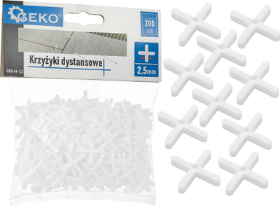 Дистанцери крстести Geko, 2.5 mm, пакување 200 парчиња
