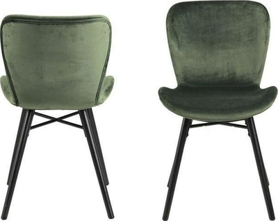 Karrige ngrënie Actona Batilda, këmbë metal, stil modern, jeshile