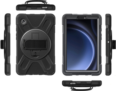 Mbulesë tablet 4smarts Rugged Case Grip për Samsung Galaxy Tab A9, kundër rënieve, kundër goditjeve, e zezë