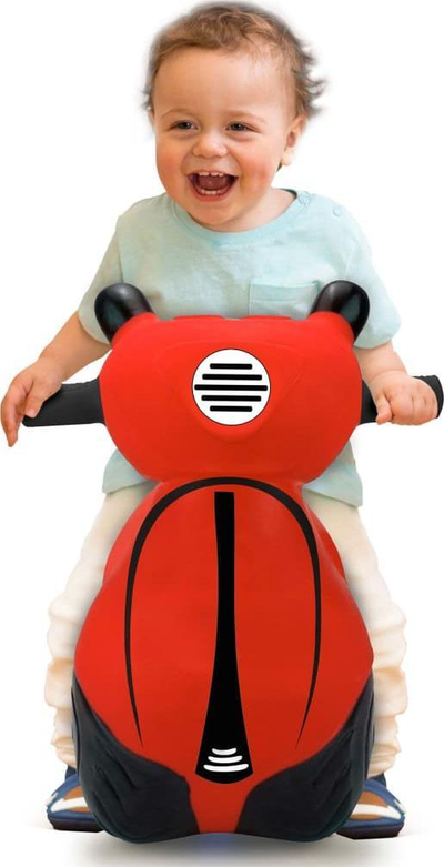 Lodër kërcyese HoppyDoo Scooter, me pompë, e kuqe