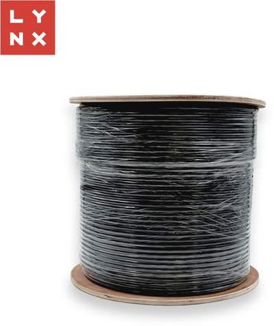 Kabllo rrjeti LYNX LX-SLD-SFTP6A-PE-BK, SFTP Cat6a, bakër solid, 500m, i zi