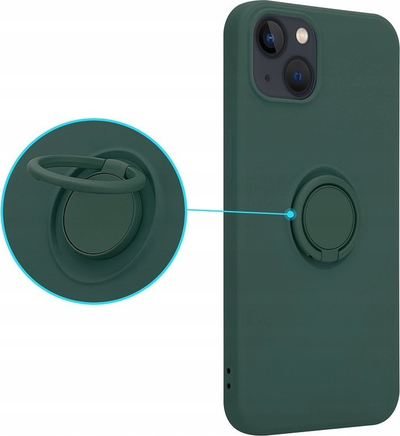 Mbajtëse telefoni OEM Silicone Ring Case për iPhone 13 Pro Max, silikon me unazë, jeshile