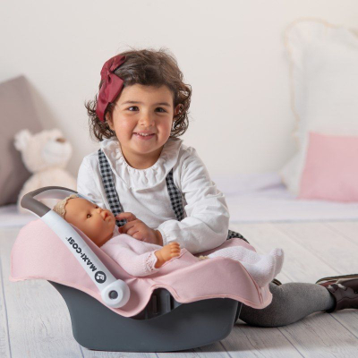Ulëse kukulle Smoby Maxi Cosi Doll Comfort Seat, me dorezë për ta çuar me vete, rozë