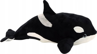 Lodër pelushi LeanToys balenë orka, 40 cm, e zezë