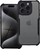 Mbytëse hibride për telefon Oppo A79 5G, transparente, TPU dhe polikarbonat, me kornizë të zezë