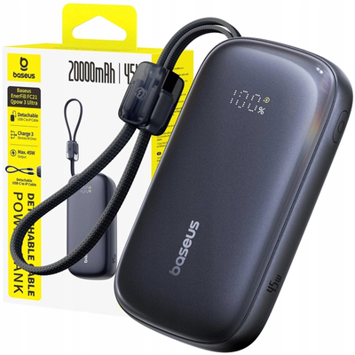Power bank Baseus EnerFill FC21 Qpow 3 Ultra, 20000mAh, 45W, me ekran dixhital, i zi