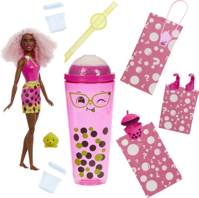 Kukull Barbie Pop Reveal Bubble Tea Series Berry Bliss, me aksesorë, me slime, shumëngjyrëshe