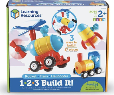 Set ndërtimi Learning Resources 1-2-3 Build It, STEM, 17 pjesë, shumëngjyrësh