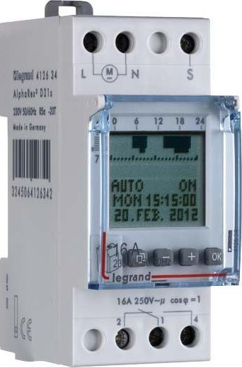 Orë digjitale programimi Legrand AlphaRex D21s, javore, 16A, me një kanal