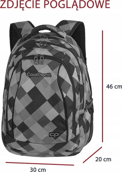 Çantë shkolle CoolPack Combo Criss Cross 82126CP, 2 në 1, 3 ndarje, shumëngjyrëshe