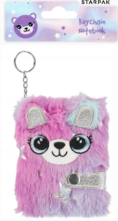 Тетратка Starpak Plush Bear, капак од плюш, со мече, розева